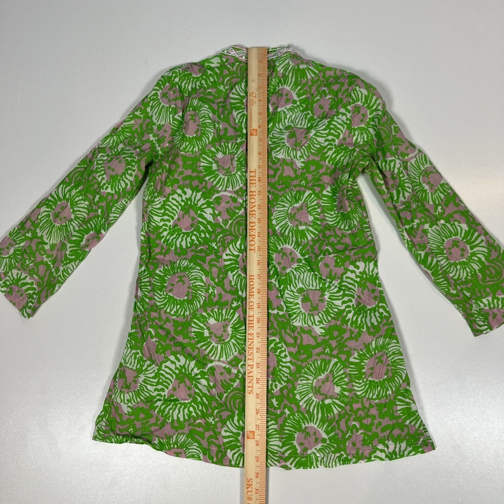 Lilly Pulitzer Sarasota Tunic Top Size Small Sunnyside Cabana Lion Beaded V-Neck - Picture 5 of 7